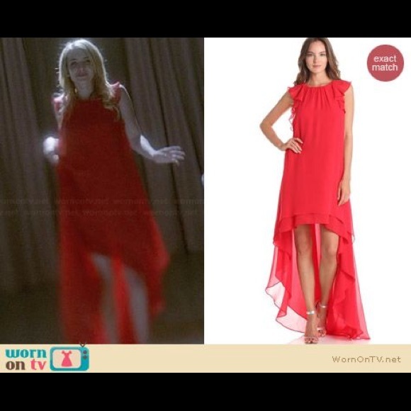 BCBGMaxAzria Fais Lipstick Red Silk Dress AHS - Picture 3 of 8